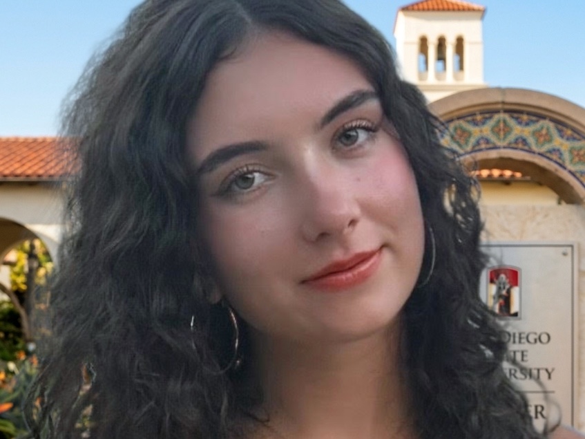 Julia Tsiridis on the SDSU campus